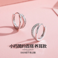 佰色传情纯银耳钉女小耳圈小巧简约养耳洞耳环百搭时尚耳饰