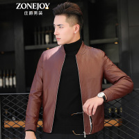 庄爵男装2018秋季pu皮夹克男时尚帅气修身舒适百搭男士皮衣