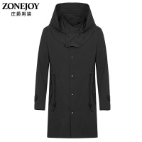 庄爵秋季连帽中长款风衣