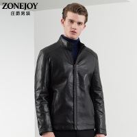 庄爵秋冬立领短款夹克男羽绒服