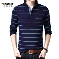 TUCANO/啄木鸟男装中年男士POLO衫纯棉长袖T恤条纹休闲男装体恤