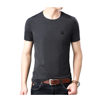 啄木鸟男装中年男士短袖T恤纯色圆领夏季上衣男休闲时尚爸爸装