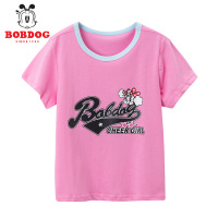 Bobdog/巴布豆 19新款夏季纯棉童装女童短袖T恤911T04068