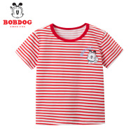 Bobdog/巴布豆 19新款夏季纯棉童装男童儿童短袖T恤911T04137