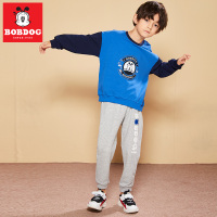 巴布豆/Bobdog 19年秋冬新款男童卡通图案运动卫衣套装 931G02147