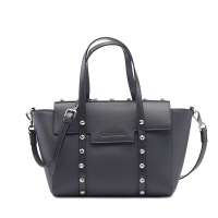 VERSACE JEANS范思哲 奢侈品 秋冬新款女士灰色皮革铆钉装饰手提包E1VS4 70710 829