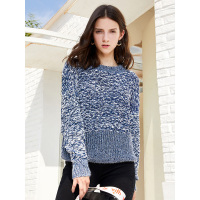 萝娜公主(LUONAGONGZHU)秋冬季新款韩版时尚休闲圆领套头短款针织毛衣女