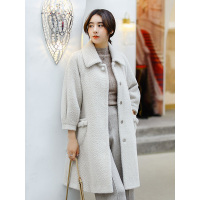 2018冬季优雅通勤百搭气质款落肩仿水貂绒宽松显瘦中长款保暖女式大衣