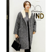 萝娜公主(LUONAGONGZHU)2018冬季优雅通勤百搭气质仿貂绒保暖女式大衣