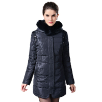大羽女士中长款中老年妈妈装獭兔毛领气质修身羽绒服9309