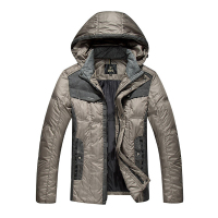 大羽男士短款修身连帽韩版潮拼接羽绒服外套9608