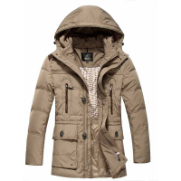 大羽中老年秋冬男士羽绒服短款加厚大码男装连帽外套9617