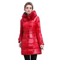 大羽中老年羽绒服双层领女士中长款加厚羽绒衣妈妈装9118