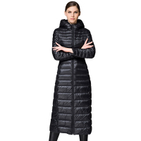 大羽2018羽绒服女长款过膝长款修身羽绒服97230