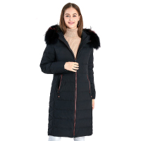 大羽羽绒服女中长款韩版狐狸毛领修身大码冬装外套AYV805