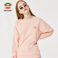 Paul Frank/大嘴猴秋季新款印花可爱粉色长袖圆领套头卫衣女瑜伽服