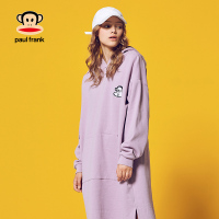 大嘴猴(paul frank)秋冬新装女款卫衣中长款连帽长袖宽松外套