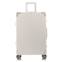 2018年时尚轻简商务防刮直角万向铝框旅行箱双排万向轮拉杆箱行李箱男女通用商务登机箱20寸行李箱SNTCQ003-20