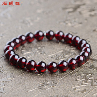 iSTONE/石头记一往情深天然石榴石手链单圈女酒红手环送礼手串
