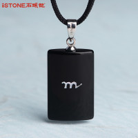 石头记十二星座项链黑玛瑙简约坠情侣爱情纪念品男女挂坠
