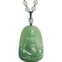 石头记天然绿东陵玉观音坠青金石长项链气质毛衣链平安祝福