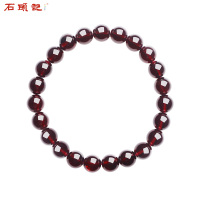 iSTONE/石头记一往情深天然石榴石手链单圈女酒红手环送礼手串
