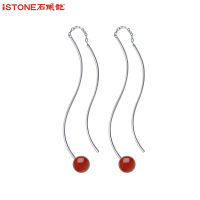 iSTONE/石头记魅力放送 红玛瑙耳坠耳环耳饰女 气质韩国 简约百搭