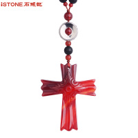 石头记真石情天然东陵石十字架吊坠项链简约情侣款潮男饰品