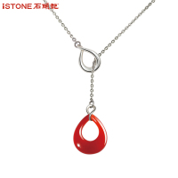 石头记 红玛瑙吊坠项链女简约长项链 情人节