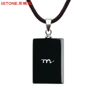石头记十二星座项链黑玛瑙简约吊坠情侣爱情纪念品男女挂坠