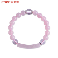 石头记一往情深天然粉水晶手链甜美女神芙蓉石粉晶手串情人节送礼