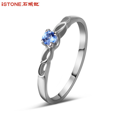 石头记水晶红宝石925银甜美女戒指指环送礼饰品女