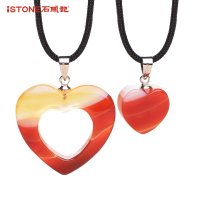 石头记同心玉坠红玛瑙情侣吊坠项链情人节表白送女友送爱人