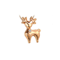 Leysen1855莱绅通灵珠宝 公主の麋鹿18K金钻石吊坠 圣诞礼物 项链项坠 吊坠 钻石