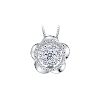 Leysen1855莱绅通灵珠宝 雅典娜之花钻石吊坠女性 金18K金项坠 三色可选挂坠 项链 钻石