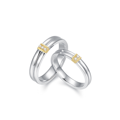 Leysen1855莱绅通灵珠宝 永恒 18K金钻石戒指 结婚对戒 男女钻戒 情侣戒指