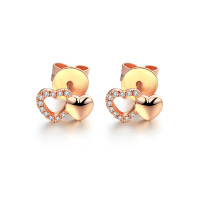 Leysen1855莱绅通灵珠宝 公主心晴 心形钻石耳钉女 时尚百搭 金18k耳饰耳坠 耳饰 钻石