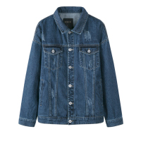 semir森马牛仔外套男春装复古夹克宽松印花牛仔衣2019chic港风男装