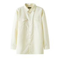 semir森马男长袖衬衫春秋2019oversize日系衬衣纯色舒适打底寸衫