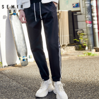 森马春秋慢跑休闲长裤男2019新款宽松束口小脚裤织带印花运动裤潮