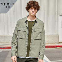 【满198减100预估价：86】森马工装风长袖衬衫男2019秋季oversize刺绣纯棉上衣帅气潮流