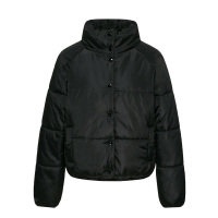 Semir森马棉服女学生春秋时尚白色短款面包服字母立领棉袄学生外套粉色