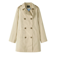 Semir森马风衣女2019春秋新款纯色休闲双排扣系带收腰翻领外套蝴蝶结