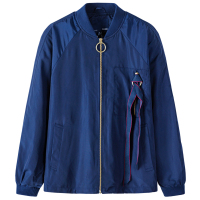 Semir森马外套女字母刺绣流行织带BF风飞行员夹克韩版潮流女生早秋上衣