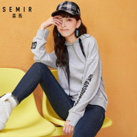 Semir森马卫衣女冬季ulzzang长袖连帽上衣chic宽松oversize衫印花潮