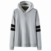 森马针织衫男连帽衫年轻秋季时尚宽松套头外套男潮流条纹撞色薄款