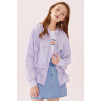 Semir森马女遮阳外套2019新款棒球领宽松休闲女士遮阳韩版bf潮短款夹克