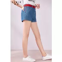 森马牛仔短裤女夏季新款高腰显瘦a字裤撞色刺绣少女裤子牛仔裤