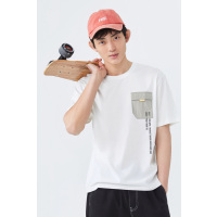 【满198减100预估价：45】森马夏季短袖T恤男士个性时尚印花白色工装韩版宽松上衣