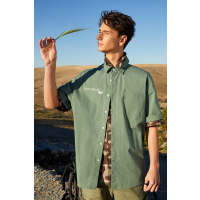 【满198减100预估价：56】森马短袖衬衫男夏季简约翻领衬衣男士韩版潮oversize寸衫休闲时尚